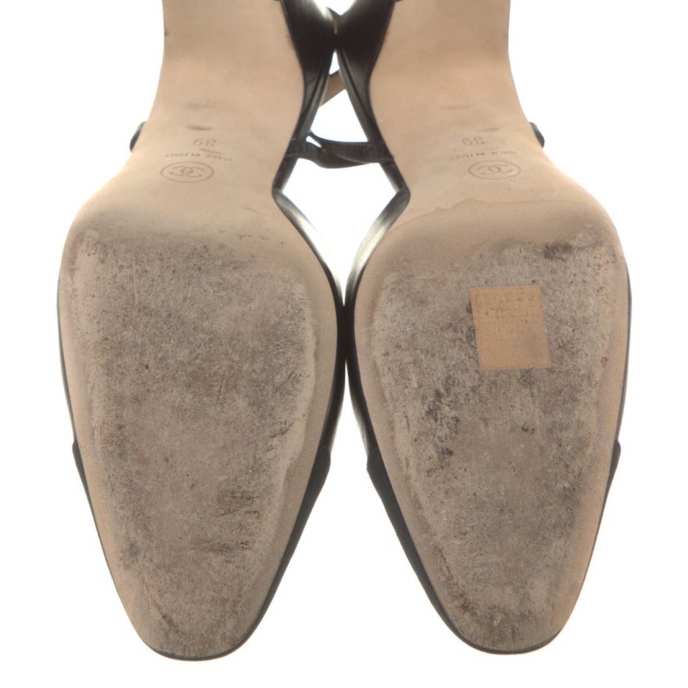 CHANEL Slingback Goatskin & Grosgrain Black on Black - Picture 4 of 5